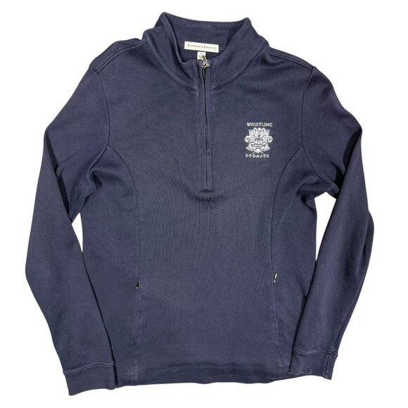 Fairway & Greene 1/4 Zip Golf Sweatshirt Pima Cotton Peru Blue Womens Medium - Picture 1 of 7